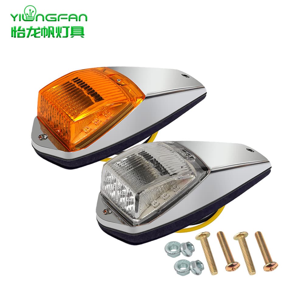 Suitable for truck modification 17LED roof light DC12~24V electroplated shell yellow light LED signal light
