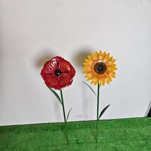 Cross-border best-selling flower iron art garden stake, outdoor garden decoration craft iron metal ground insert