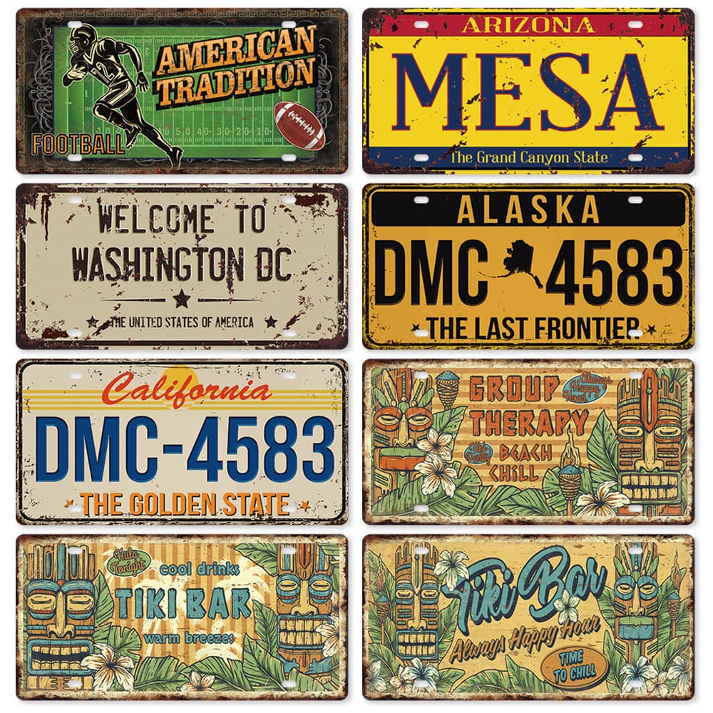 New 1530 License Plate Retro Tin Sign, American Style Wall Decor Frameless Hanging Picture