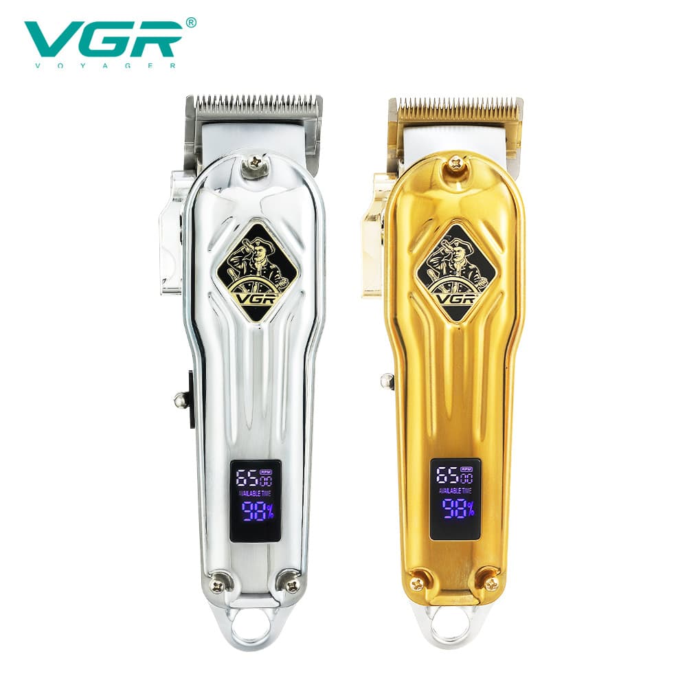 VGR267 Metal Hair Clipper Electric Professional Barber Clippers Digital Display Hair Trimmer Stainless Steel Blade No Water Proof