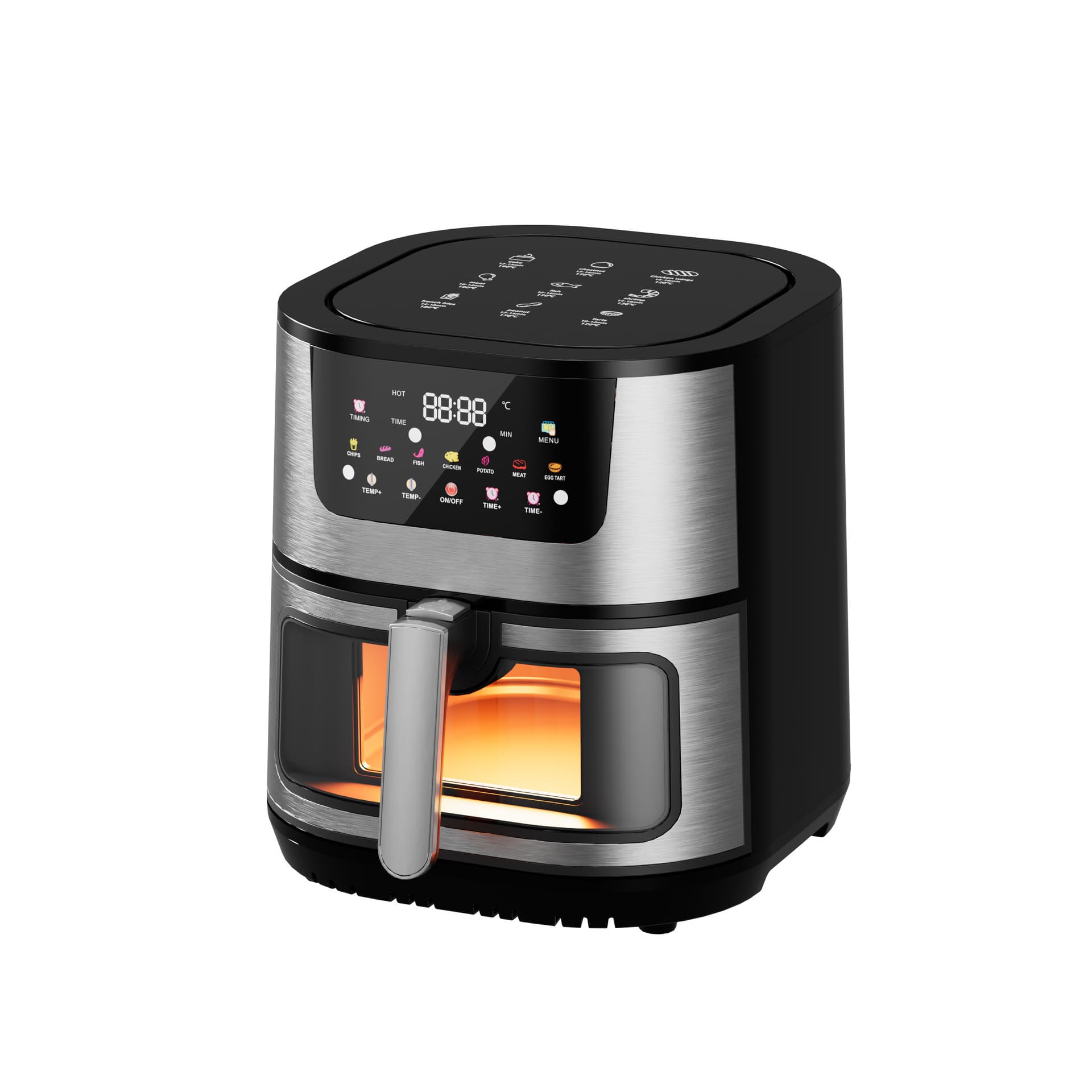 Cross-border 15L Touch Control Oven with Aluminum Non-stick Coating, Visible Electric Oven, Household Export 110V Air Fryer