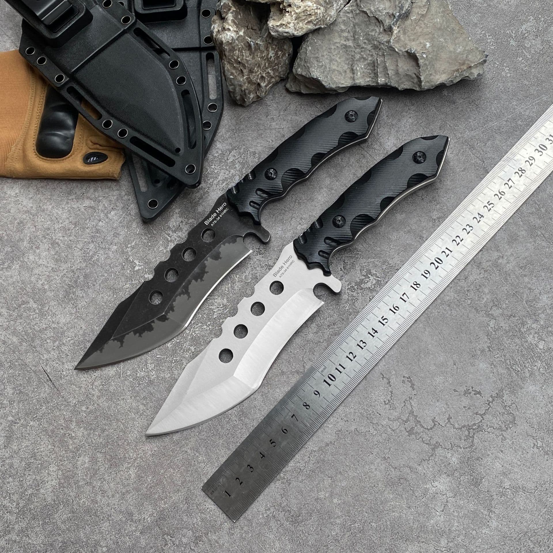 Cross-border Tactical Knife Outdoor Full Tang High Hardness Blade Field Survival Knife Self-defense Short Knife