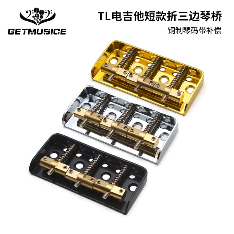 TL Short Bridge 77.5x34MM Three-Adjustable Saddle with Compensation Bottom Rear-String Guitar Bridge