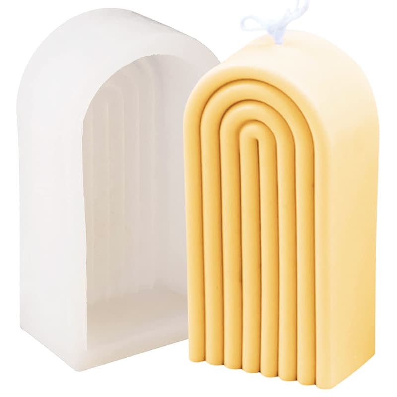 Rainbow Striped Arch Candle Mold Candlelight Restaurant Atmosphere Rainbow Scented Candle Diffusing Stone Silicone Mold