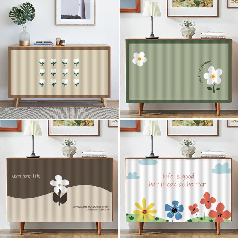 Cabinet Shelter Curtain Cabinet Shelter Curtain Fabric Kitchen Punch-free Slide Rail Cabinet Curtain Dust-proof Sundries Ugly-covering Curtain