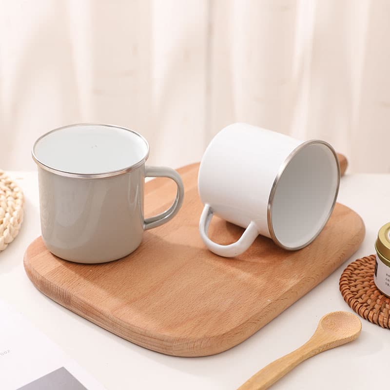 Colorful Cartoon Enamel Mug with Logo, Food-Grade, Household, Kids, Thermal Sublimation Mug