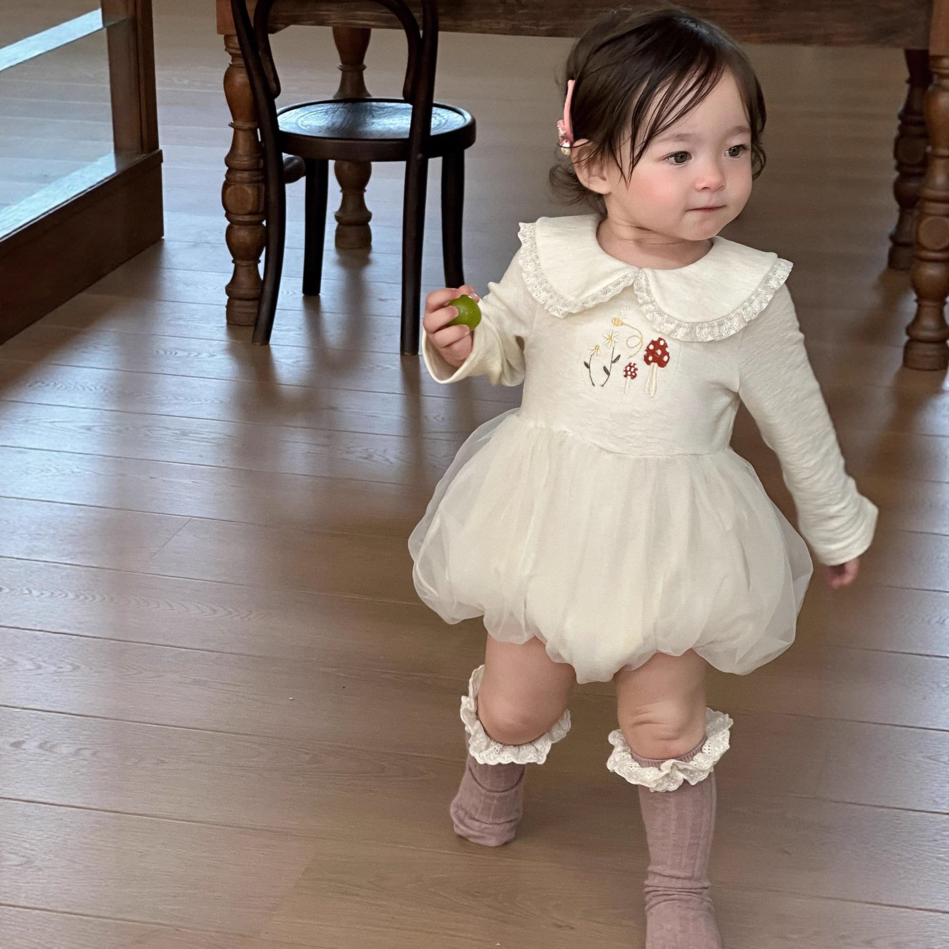 Korean children's clothing baby gauze hayi 2025 new autumn clothing baby girl sweet doll collar princess dress birthday dress