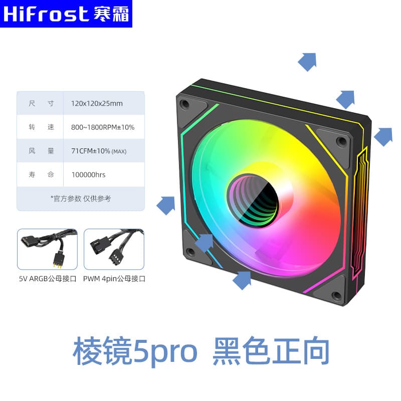 Prism 9 Pro Case Fan Desktop PC ARGB Sync PWM Silent 12cm Radiator Cooling Fan