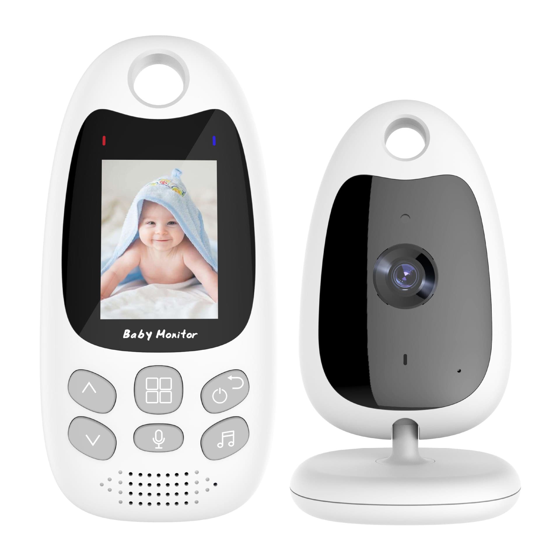 Home Use Baby Monitor with Infrared Night Vision, Temperature Display, Sound Alarm, Secure Transmission, and Interference-Free Operation