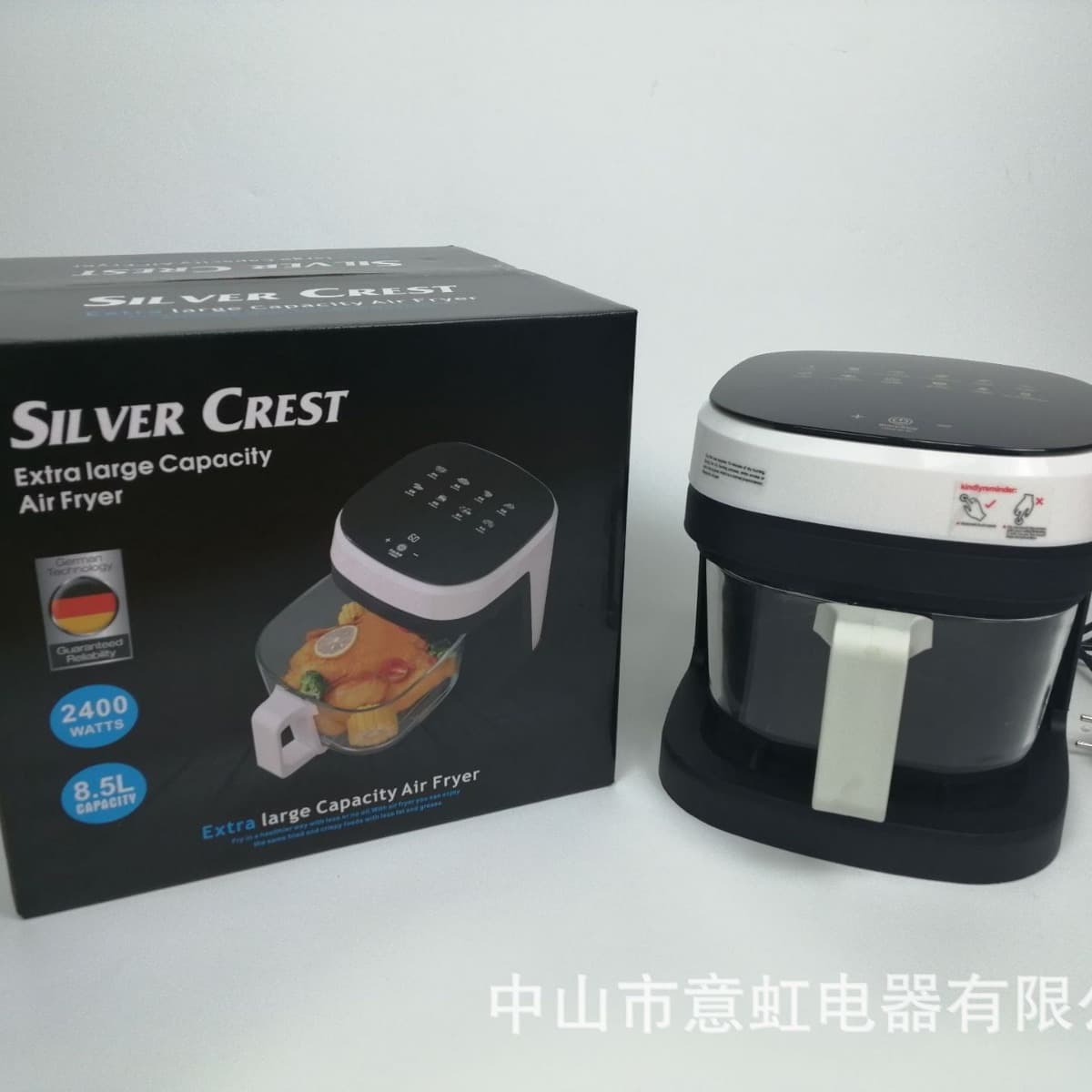 8.5L Cross-border Air Fryer with Visible Window, New Household Glass French Fry Maker, Multi-functional Large Capacity
