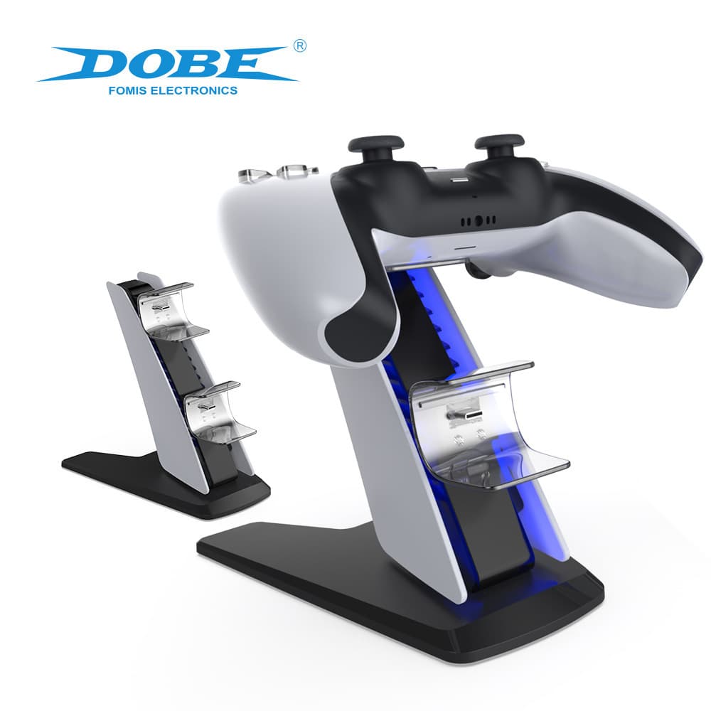 PS5 Game Controller Airplane Dual Charging Dock for PS5 Wireless Dual Controllers with Blue Light TP5-0585S