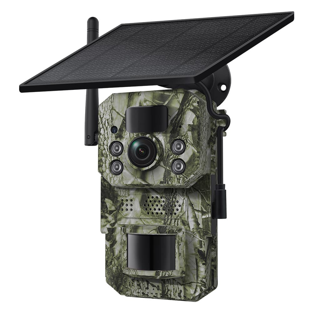 Cross-Border Outdoor Solar-Powered Camera with Gps, Dual Pir Outdoor Detection Camera, Wholesale Night Vision Intelligent Detection