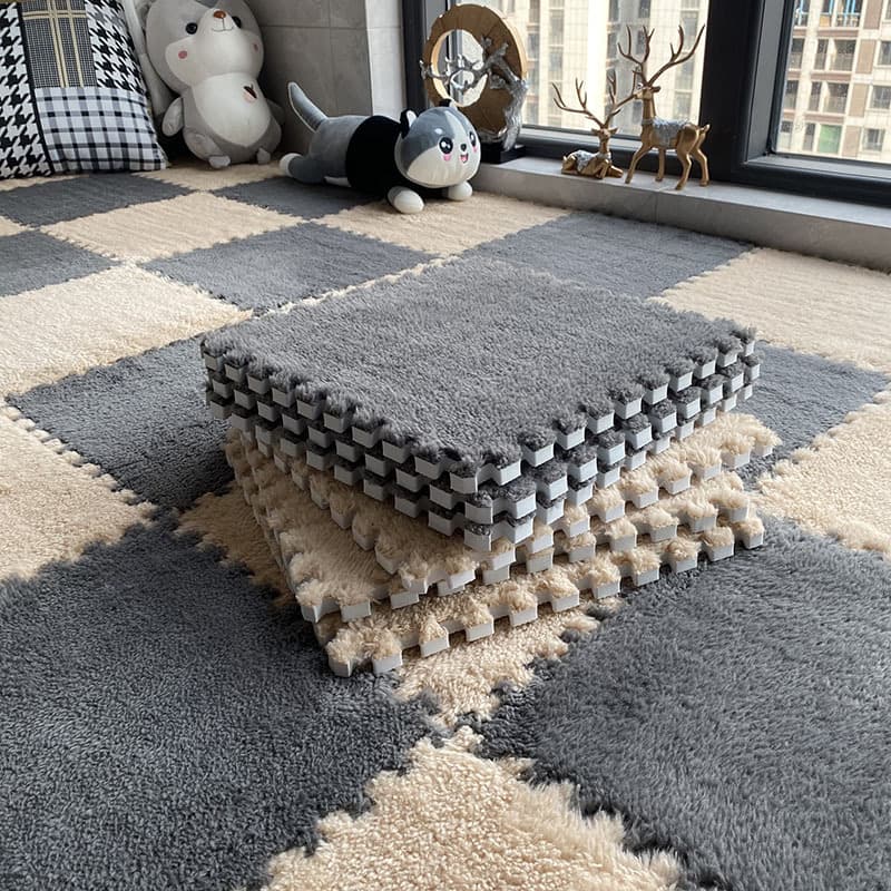 Interlocking carpets for bedrooms and living rooms, large-area foam floor mats for full room coverage, children's crawling mats, stain-resistant and anti-slip