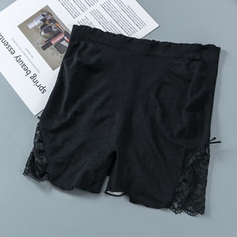 Summer Lace Safety Shorts for Women, Anti-Flash Thin Plus Size Lining Shorts, Korean High-Waist Tummy Control Lifting 3/4 Length Shorts