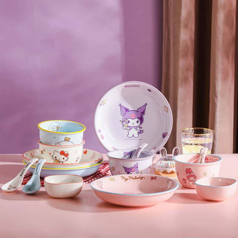 Sanrio ceramic bowl 4.75 bowl eating bowl rice bowl soup bowl Hello Kitty Coolomi children's tableware new product