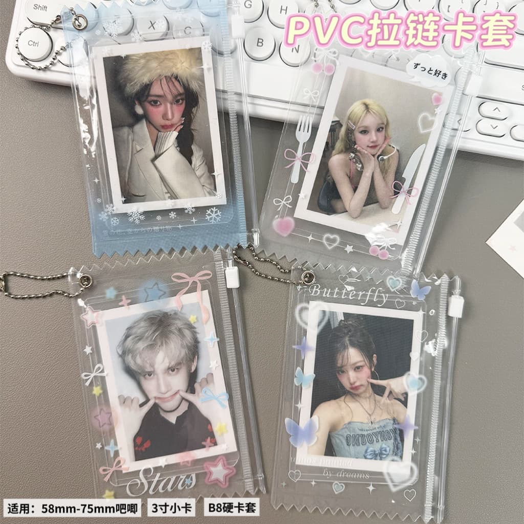 New Original Butterfly Snowflake PVC Zipper Bag for 3-inch Instant Photos and Collectible Display
