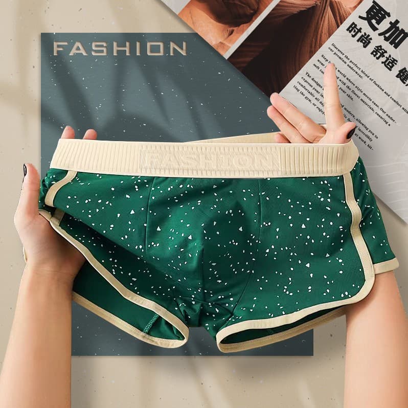 Trendy Starry Sky Men's Boxer Briefs Cotton Flat Angle Underwear Youthful Four-Corner Bottom Comfortable Sports Shorts