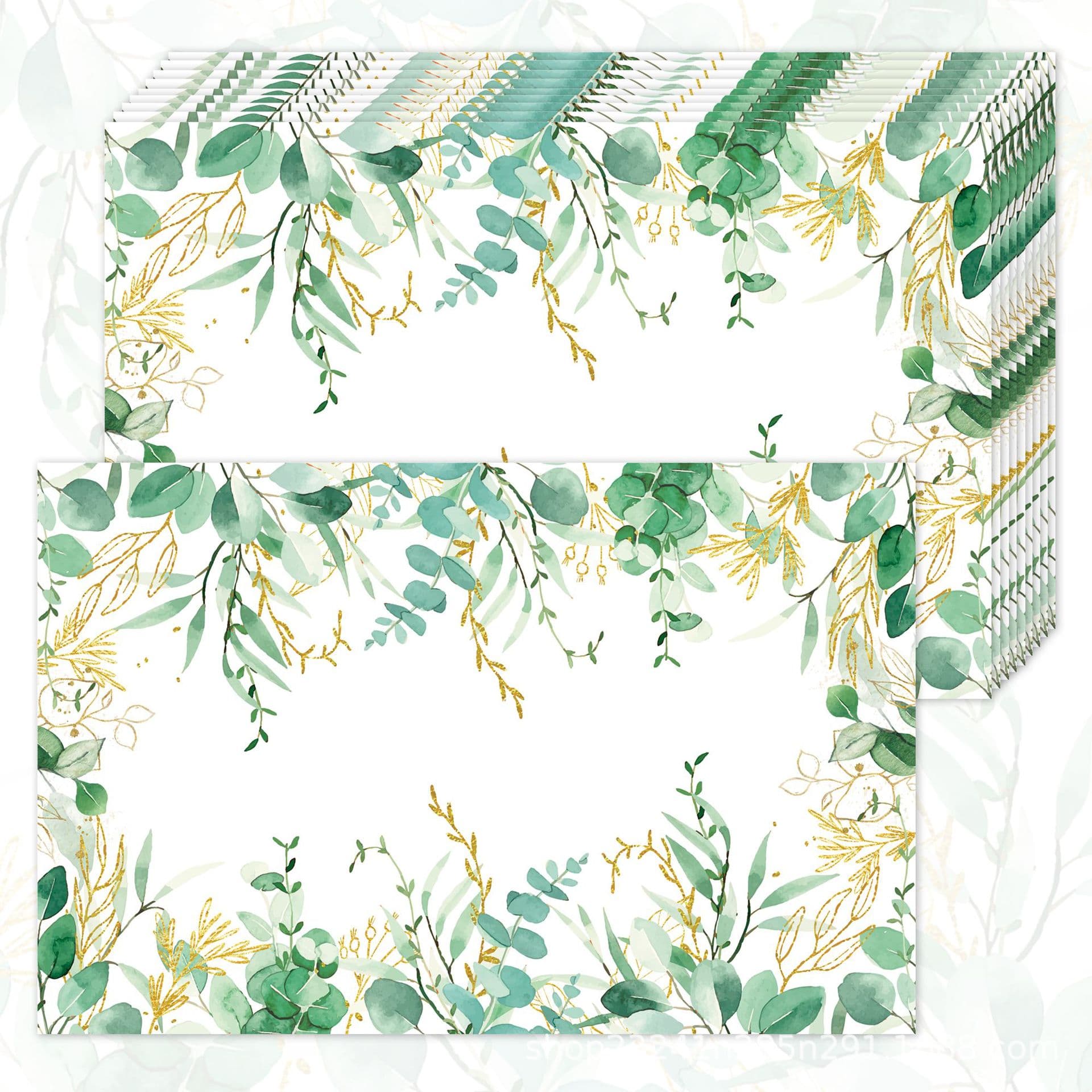 CA008 Eucalyptus Leaves Design Disposable Placemats for Weddings, Parties, Baby Showers, and Birthday Celebrations