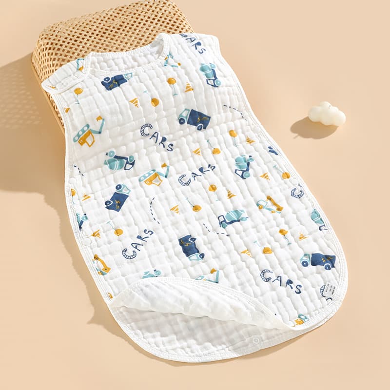 Manufacturer Wholesale of Infant Sleep Bag, Baby Summer Pure Cotton New Thin Gauze Vest Style Children's Anti-Kick Blanket