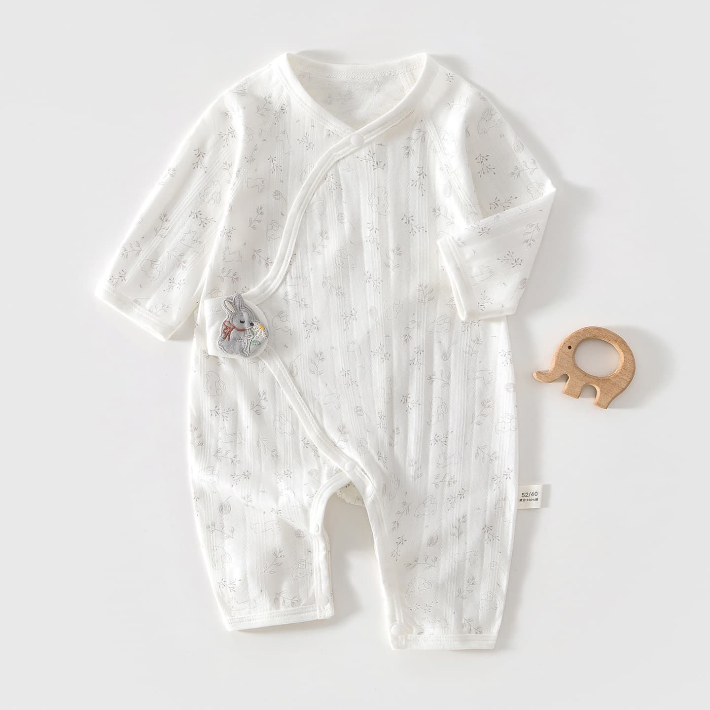 Newborn Baby Summer Cotton Bodysuit Thin Infant Butterfly Outfit Breathable Monk Style