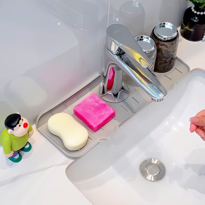 Kitchen silicone draining pad bathroom sink countertop organizer toilet faucet anti-splash pad water barrier pad