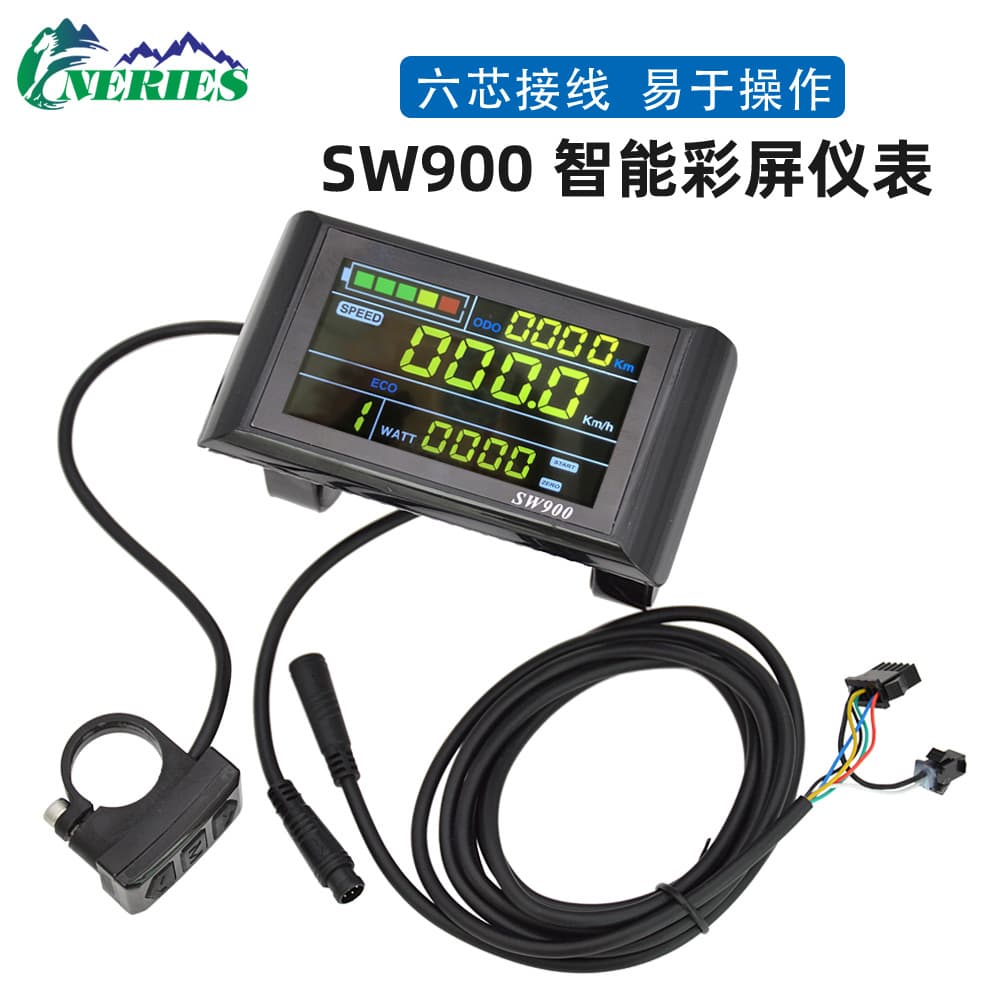 6-Pin SW900 Color Screen Smart Meter Electric Bicycle Mountain Bike LCD Waterproof Cable Conversion Part