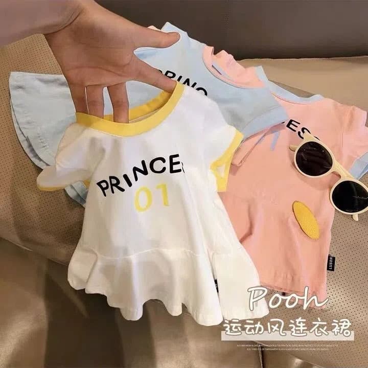 Baby Girl Contrast Color Dress Sporty Stylish Toddler T-Shirt Dress Summer New Kids Dress Girls Dress
