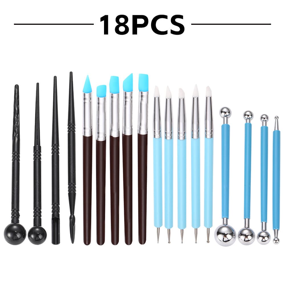 Cross-border Clay Sculpture Tool Set Pottery Soft Clay Kit Multifunctional DIY Clay Carving Tool Set Wholesale