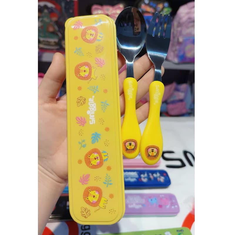 Australian smiggle cutlery set children's tableware storage box fork spoon gift box lunch fork and spoon set box