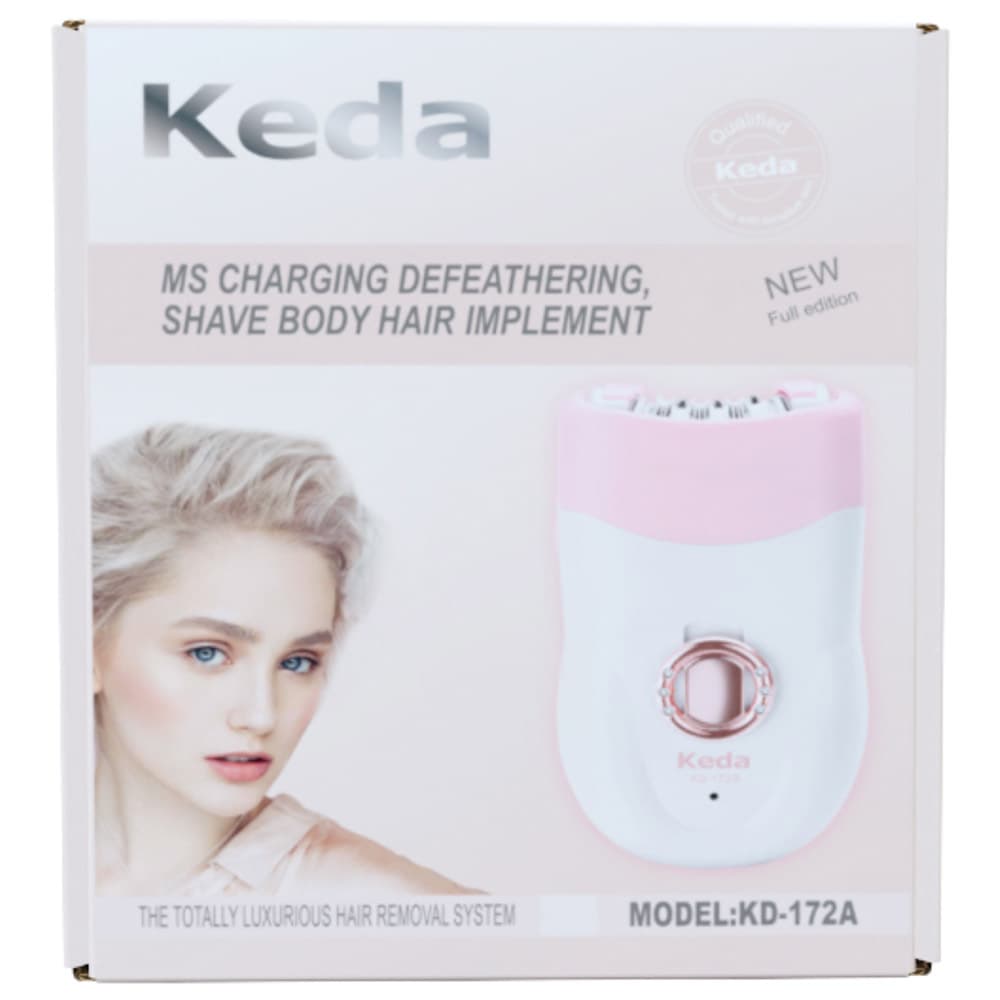 New KEDA-172A Electric Epilator for Legs, Underarms, Full Body Hair Removal with TYPE-C Cable