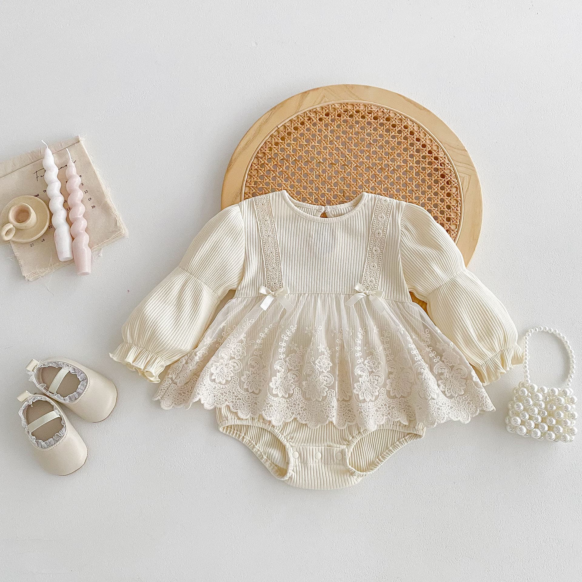 Baby jumpsuits spring and autumn category a sweet lace princess harem clothes group female baby baby clothes newborn clothes
