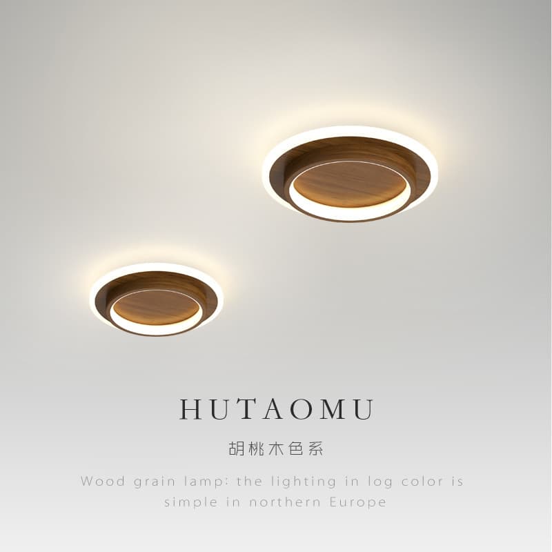 Modern minimalist hallway ceiling light, wood grain, simple entryway foyer light, internet-famous balcony cloakroom ceiling lamp