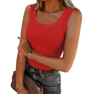 Amazon European and American Women's Cross-Border Square Neck Camisole Tank Top Inner Wear Suit Outer Summer Base Layer Slim Fit