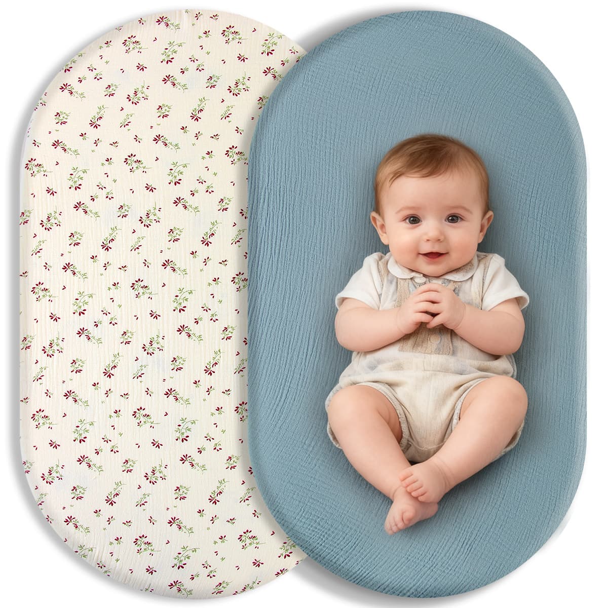 Infant wrinkle-resistant Class A fitted sheet, newborn bassinet protector, mattress cover, all-season sheet cover