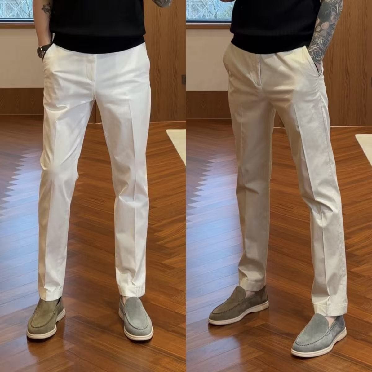 2026 Spring/Summer Thin Business Commuter Men's Casual Pants Fashion Versatile Solid Color Comfortable Straight Slim Ankle-Length Pants