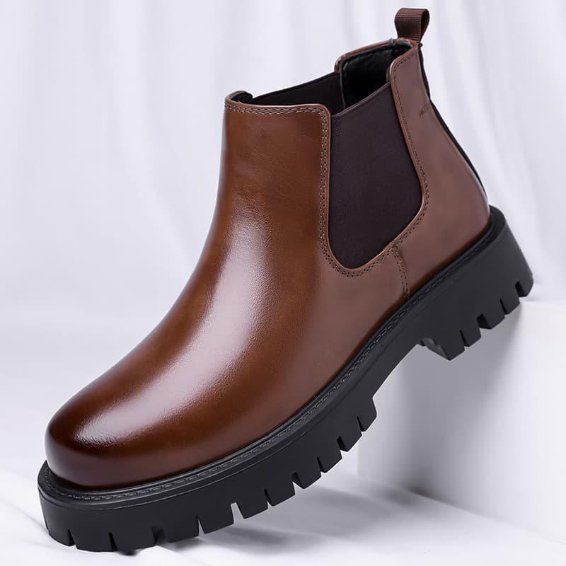 Middle East Cross-Border Men's Boots, Casual High-Top Leather Shoes, Business Vintage Simple Leather Boots, Martin Boots, Short Boots for Men