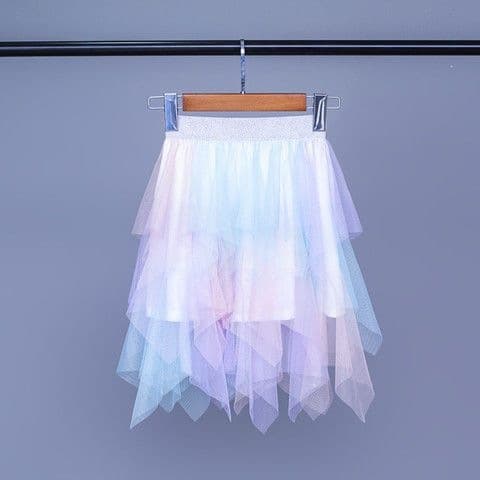 Girls' skirts for all seasons, children's cake gauze skirts, tutu skirts, princess skirts, irregular mesh skirts, parent-child outfits