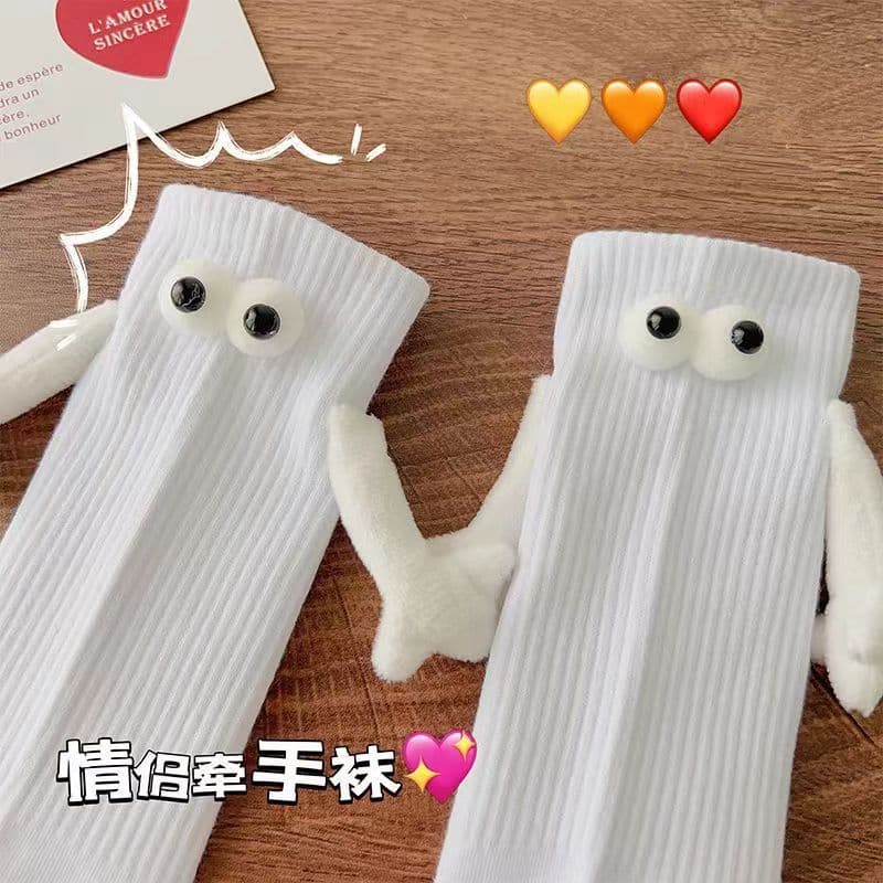 Chunqiu Kids Socks for Girls, TikTok Viral Couple Hand-in-Hand Stacked Socks, Fashionable Trendy Long Tube Seamless Cotton Socks Wholesale