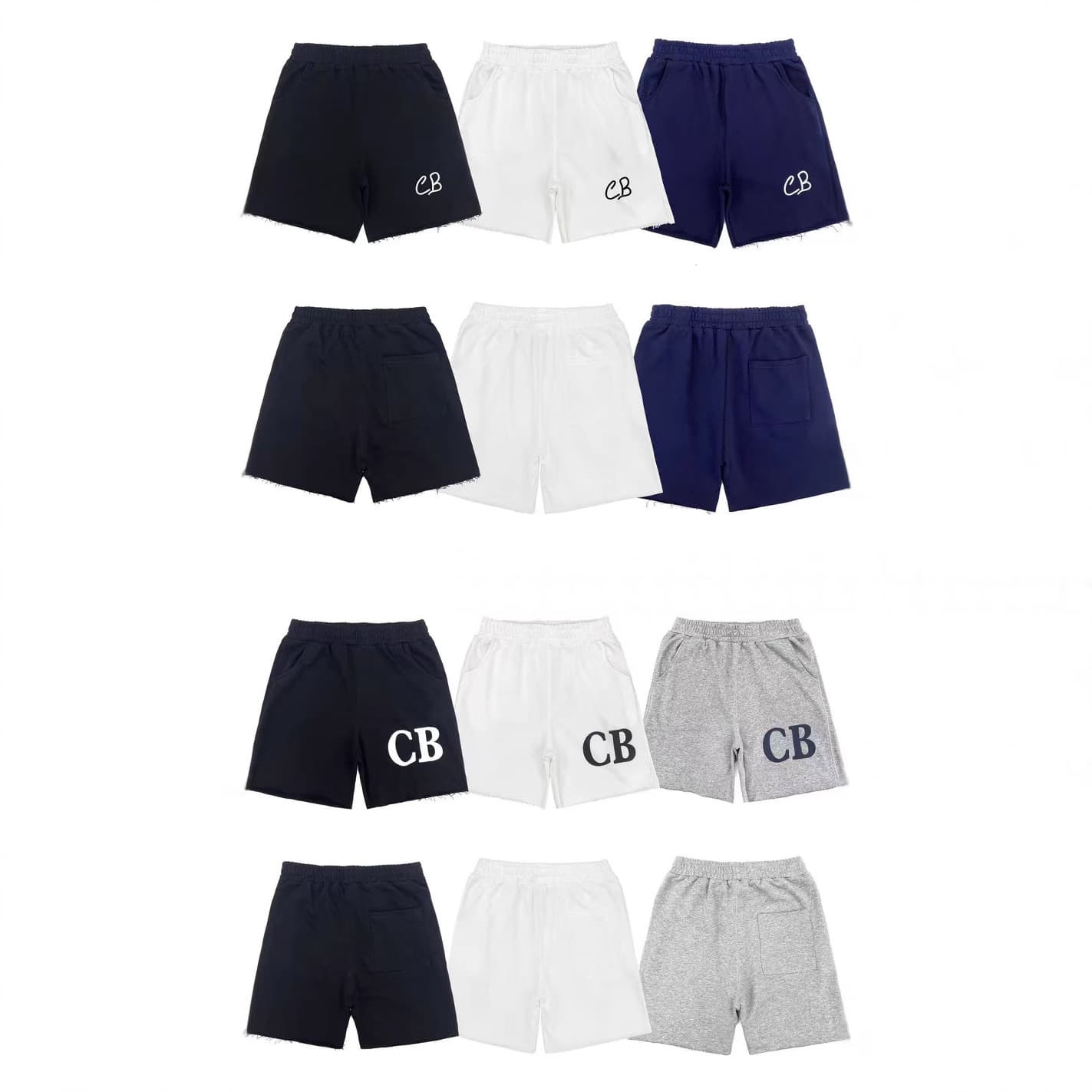 Cole Buxton Letter Logo Rolled Hem Jacquard Loose Drawstring Shorts High Street Fashion Casual Unisex Shorts