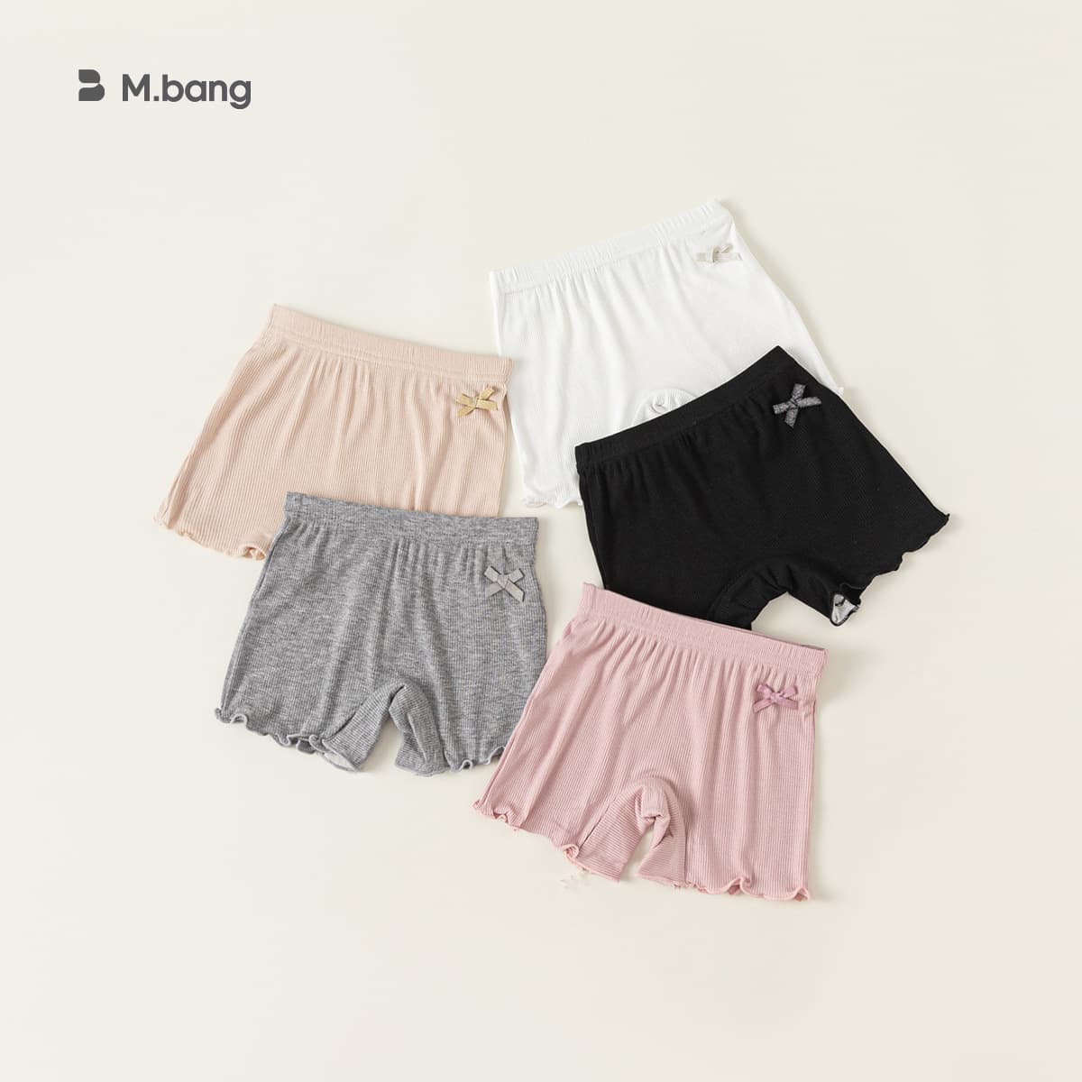Yibao Kidsren's Clothing Kidsren's Leggings Kidsren's Clothing Bow Fungus Shorts Summer Little Girl Pure Color Safety Pants