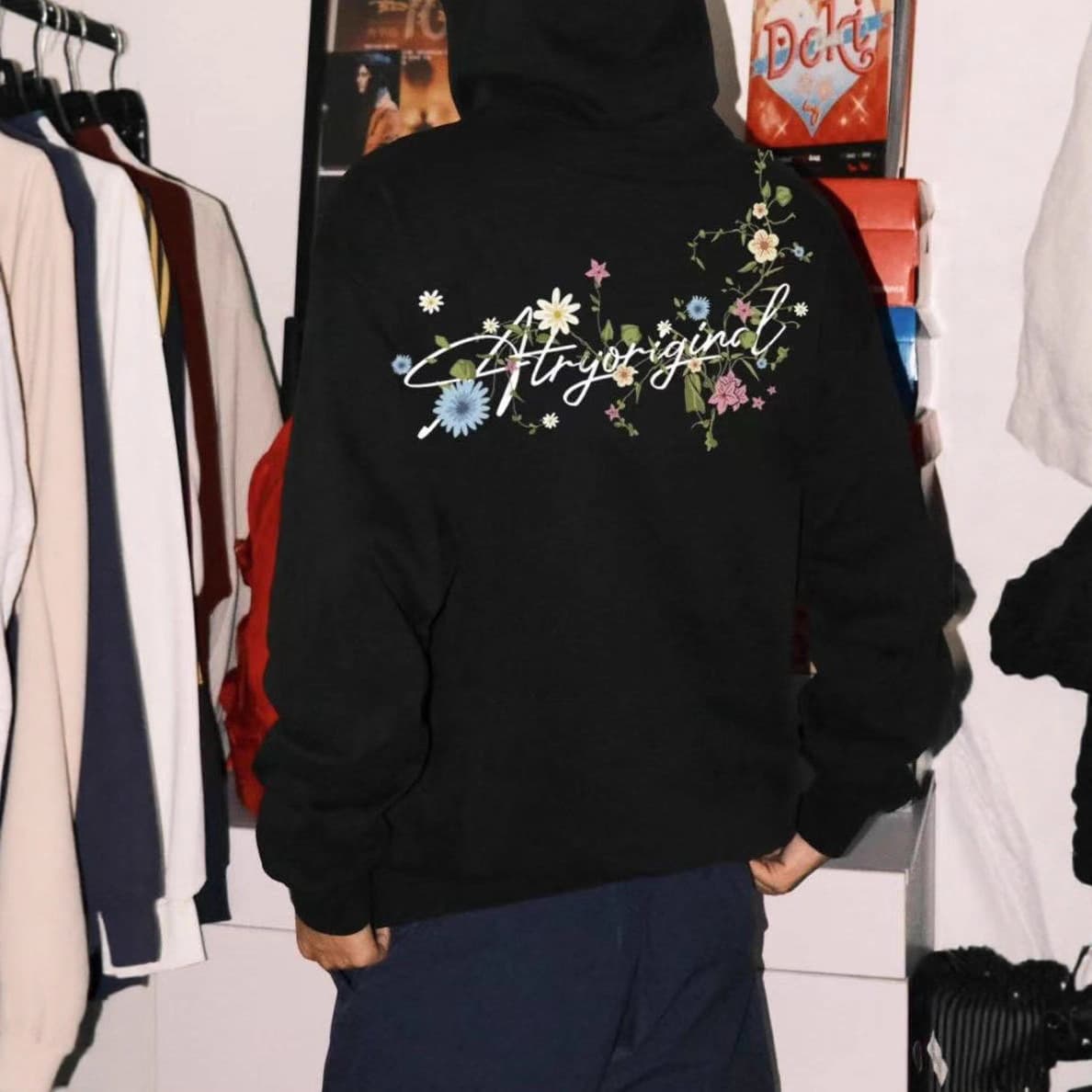Autumn and Winter Floral High-Street Embroidered Hoodie for Women 2025 New Style American Loose Couple Outfit Fleece-Lined Jacket