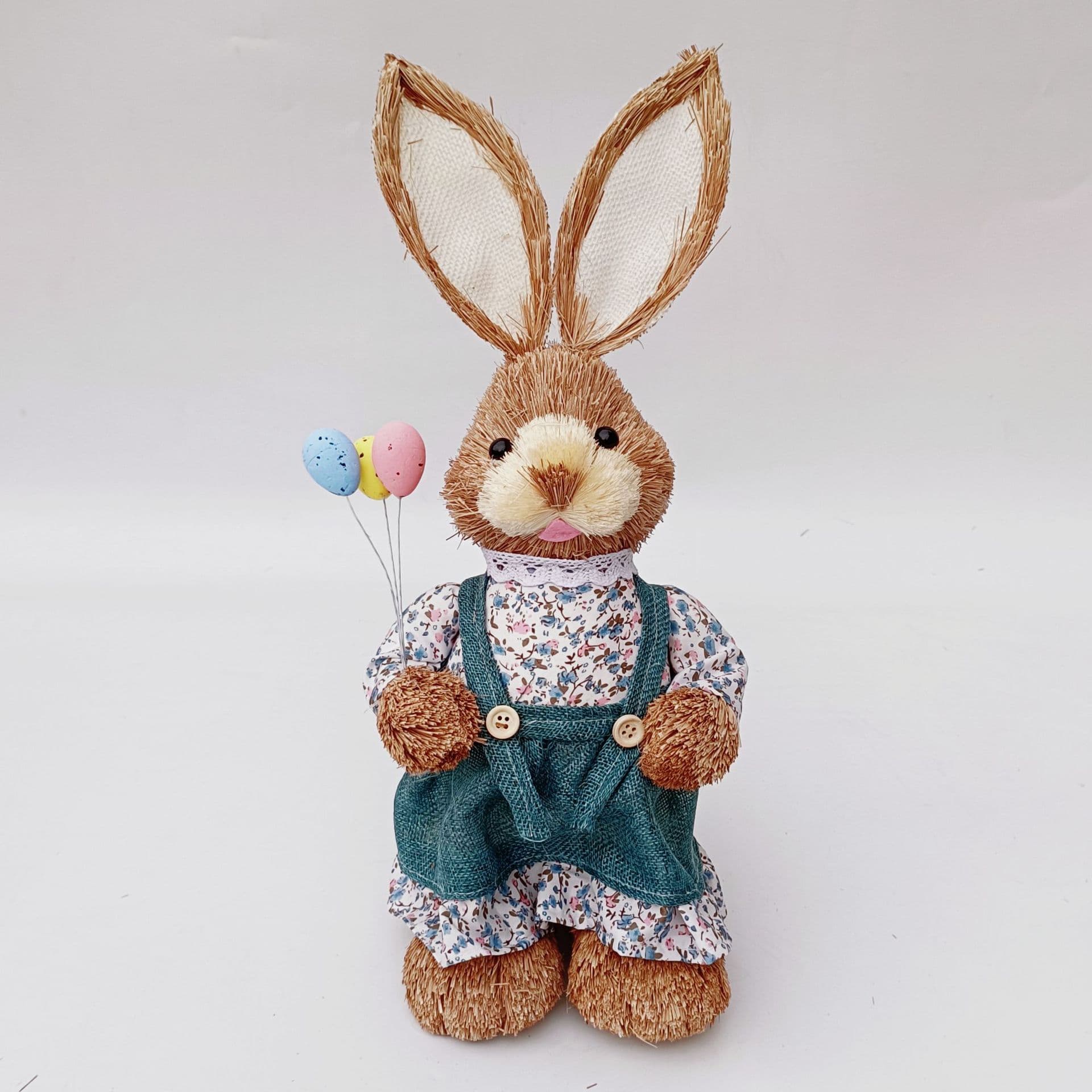 Medium 45CM Handmade Rush Woven Rabbit Home Decoration, Forest-Style Folk Craft Gift, Direct from Factory