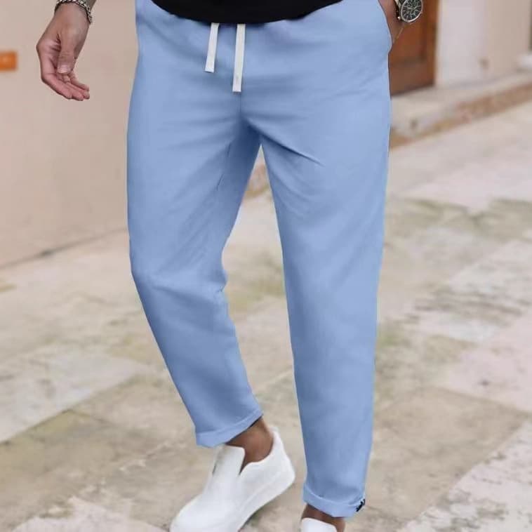 Cross-border foreign trade wholesale summer nine-point casual pants for men thin men's small feet nine-point slim pants men's pants large size