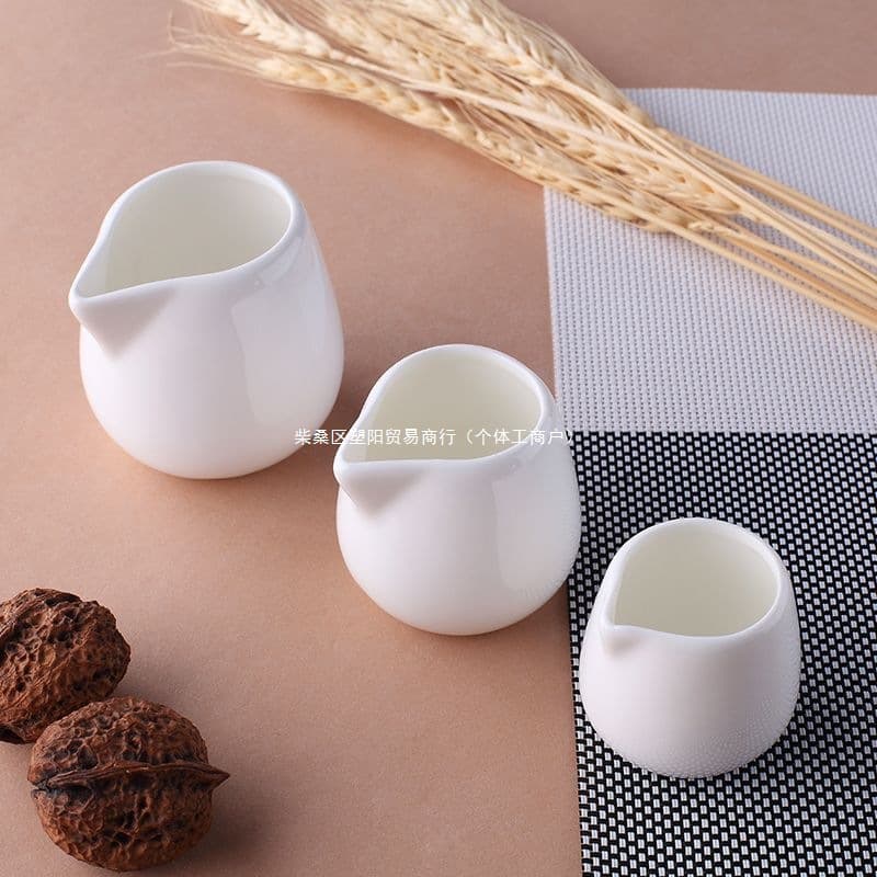 Western Spoon Creamer Ceramic Milk Cup Coffee Cup with or without Handle Small Milk Jug Milk Pot Jar