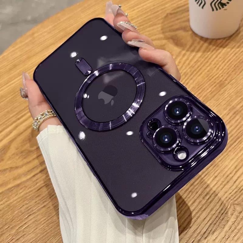 iphone15 electroplated CD pattern 16 mobile phone case with tail Apple Magsafe magnetic suction 11proma soft case suitable for