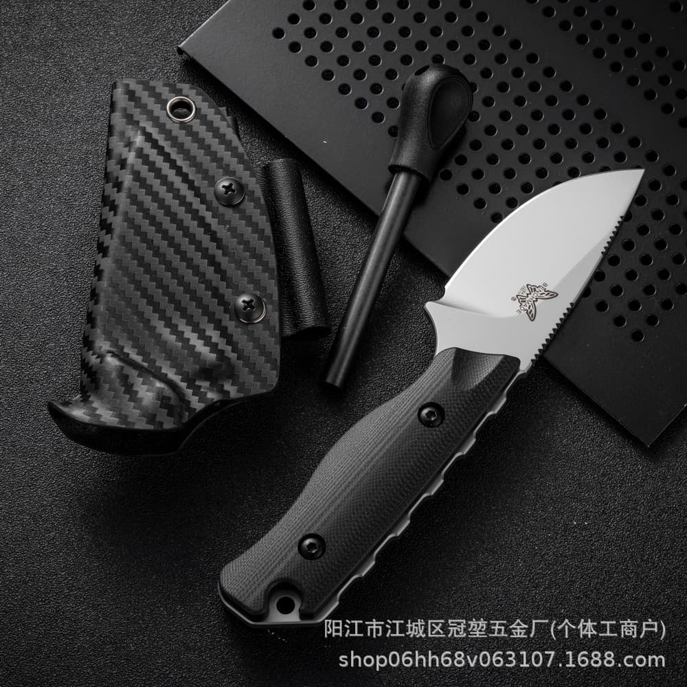 Cross-Border Best-Selling New Model Integrated Spine High Hardness Sharp Straight Knife G10 Handle EDC Camping Portable Fruit Knife