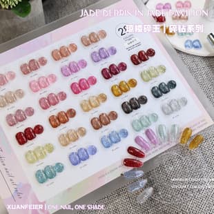28-Color Qiong Lou Sui Yu Glitter Diamond Gel Nail Polish Set, Sparkling Glitter Gel Nail Polish, Nail Salon Collection