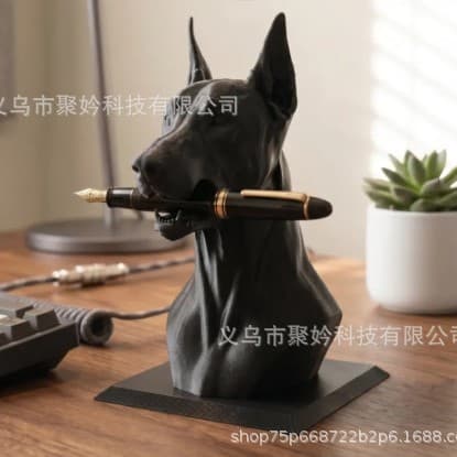 Cross-border new 3D printed creative Doberman style pen holder, simulated dog pen storage holder, personalized desktop ornaments