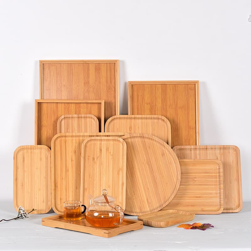Wholesale Solid Bamboo Tea Tray, Japanese-style Fruit Plate, Fish/Vegetable Dish, Serving Tray, Barbecue Plate