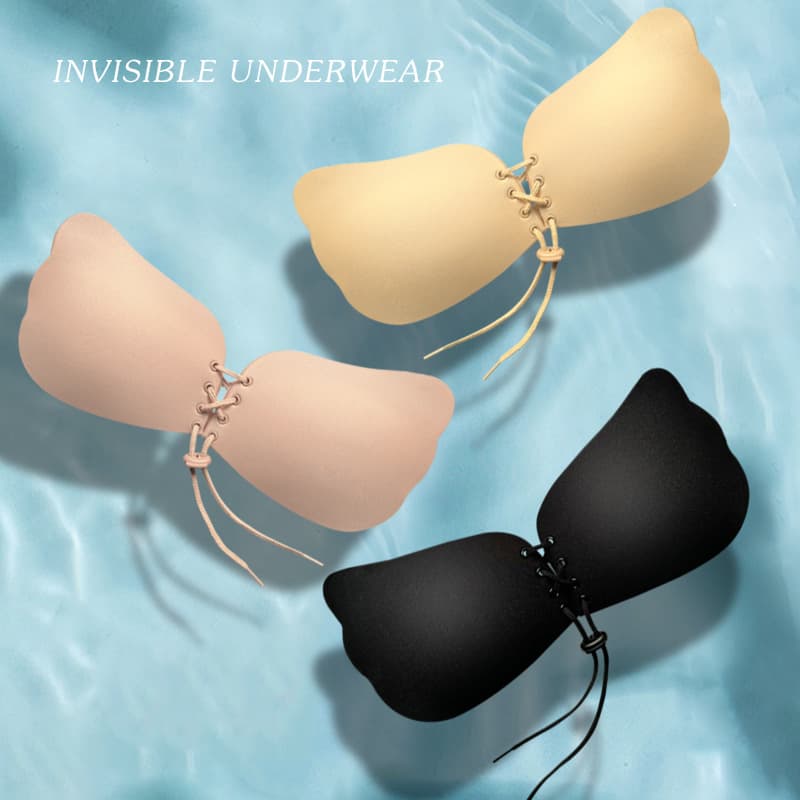 Invisible Bra Strap Chest Sticker Wedding Bust Push-Up Thickened Nipple Cover Strapless No-Band Silicone Small Bust Underwear Goddess